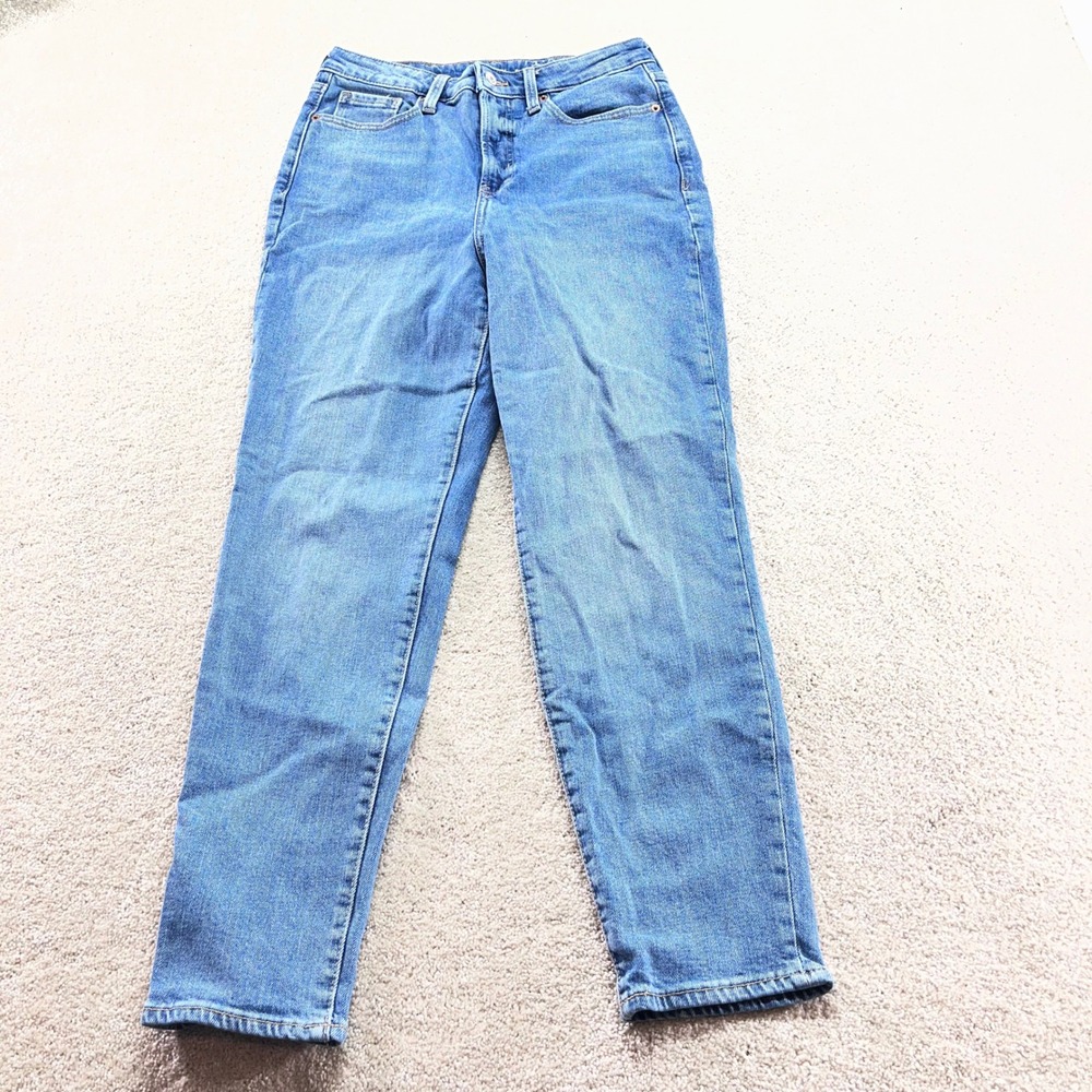 Old Navy O.G. Straight Jeans Womens 4 Blue Extra High Rise Secret Slim Pockets